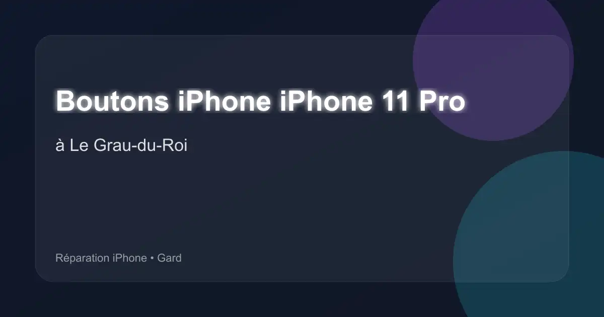 Boutons iPhone iPhone 11 Pro à Le Grau-du-Roi (Gard)