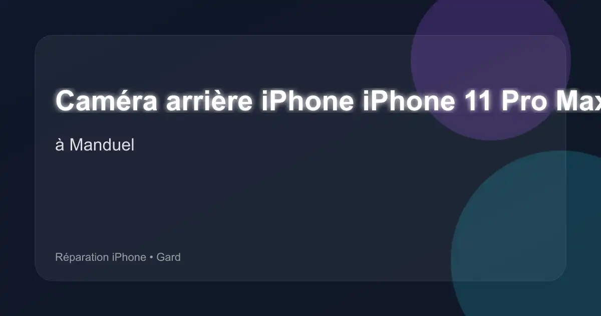 Caméra arrière iPhone iPhone 11 Pro Max à Manduel (Gard)