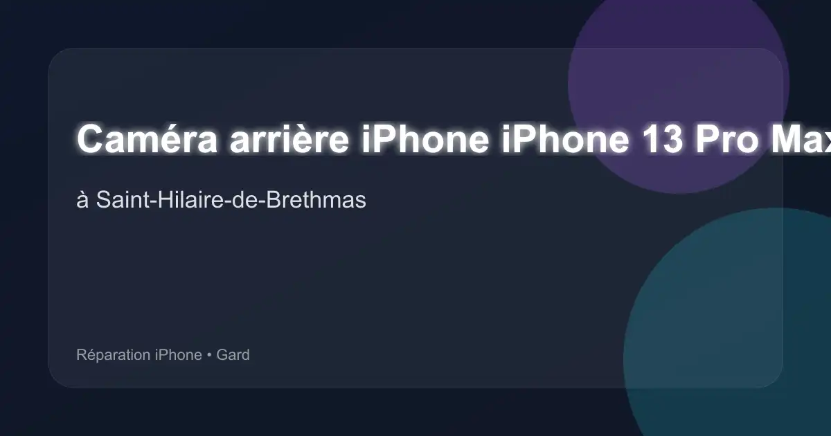 Caméra arrière iPhone iPhone 13 Pro Max à Saint-Hilaire-de-Brethmas (Gard)