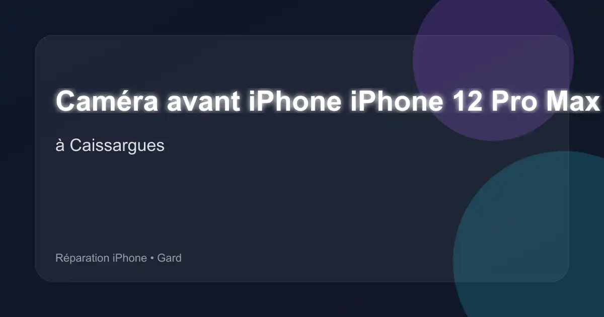 Caméra avant iPhone iPhone 12 Pro Max à Caissargues (Gard)