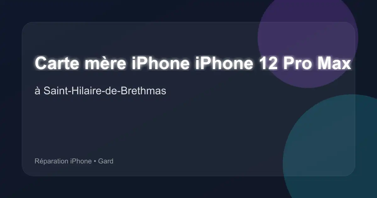 Carte mère iPhone iPhone 12 Pro Max à Saint-Hilaire-de-Brethmas (Gard)