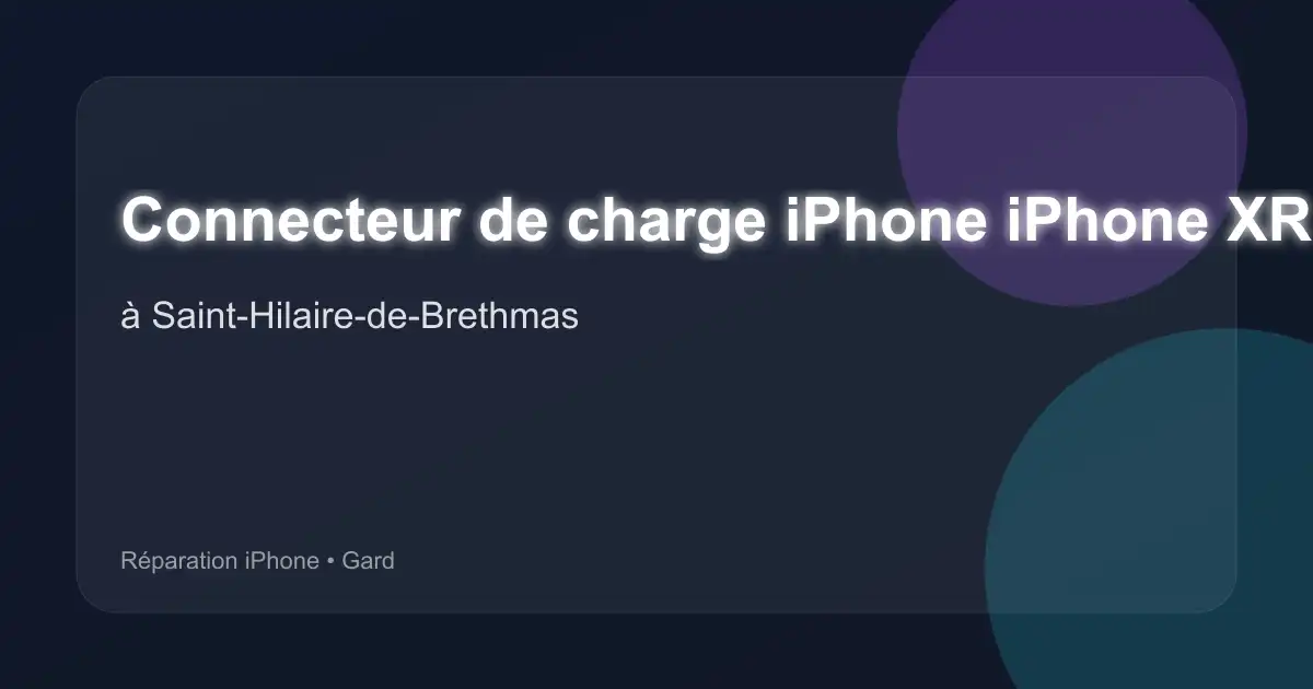 Connecteur de charge iPhone iPhone XR à Saint-Hilaire-de-Brethmas (Gard)