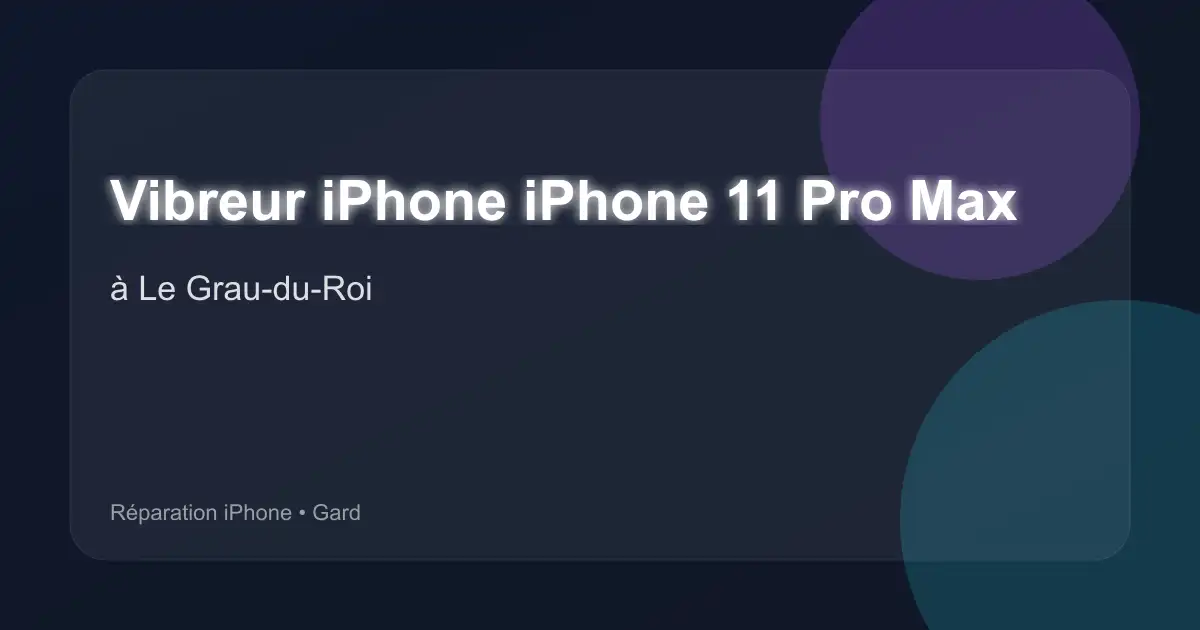 Vibreur iPhone iPhone 11 Pro Max à Le Grau-du-Roi (Gard)