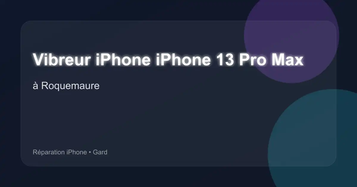 Vibreur iPhone iPhone 13 Pro Max à Roquemaure (Gard)